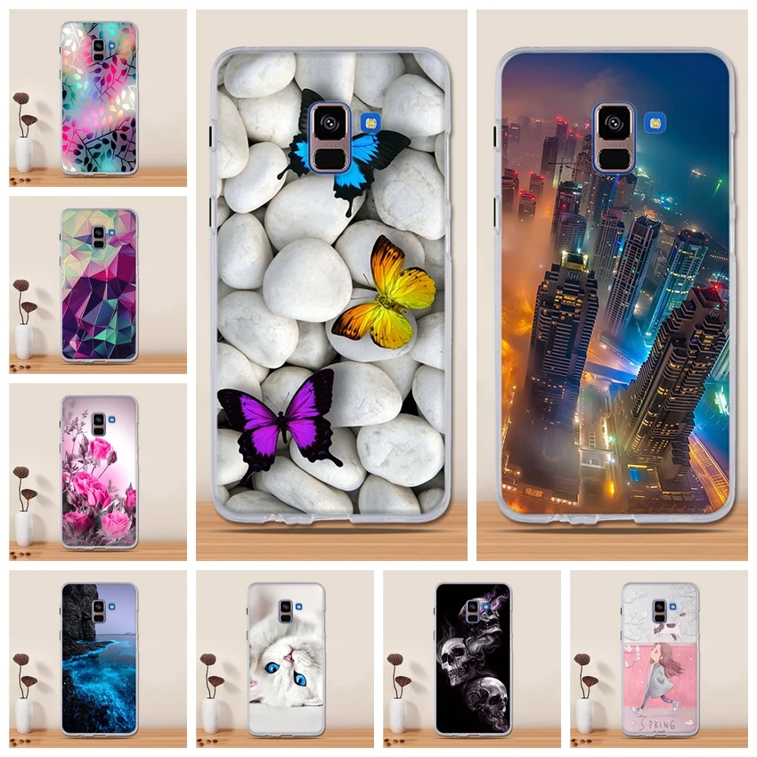 Чехол для телефона Samsung Galaxy A6 + Plus 2018 Мягкий Силиконовый ТПУ милый окрашенный