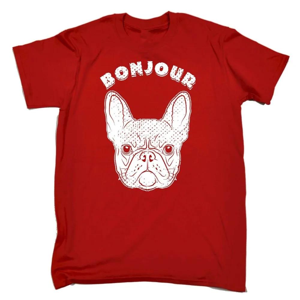 Bonjour Frenchie Мужская футболка на день рождения Французский бульдог щенок милый