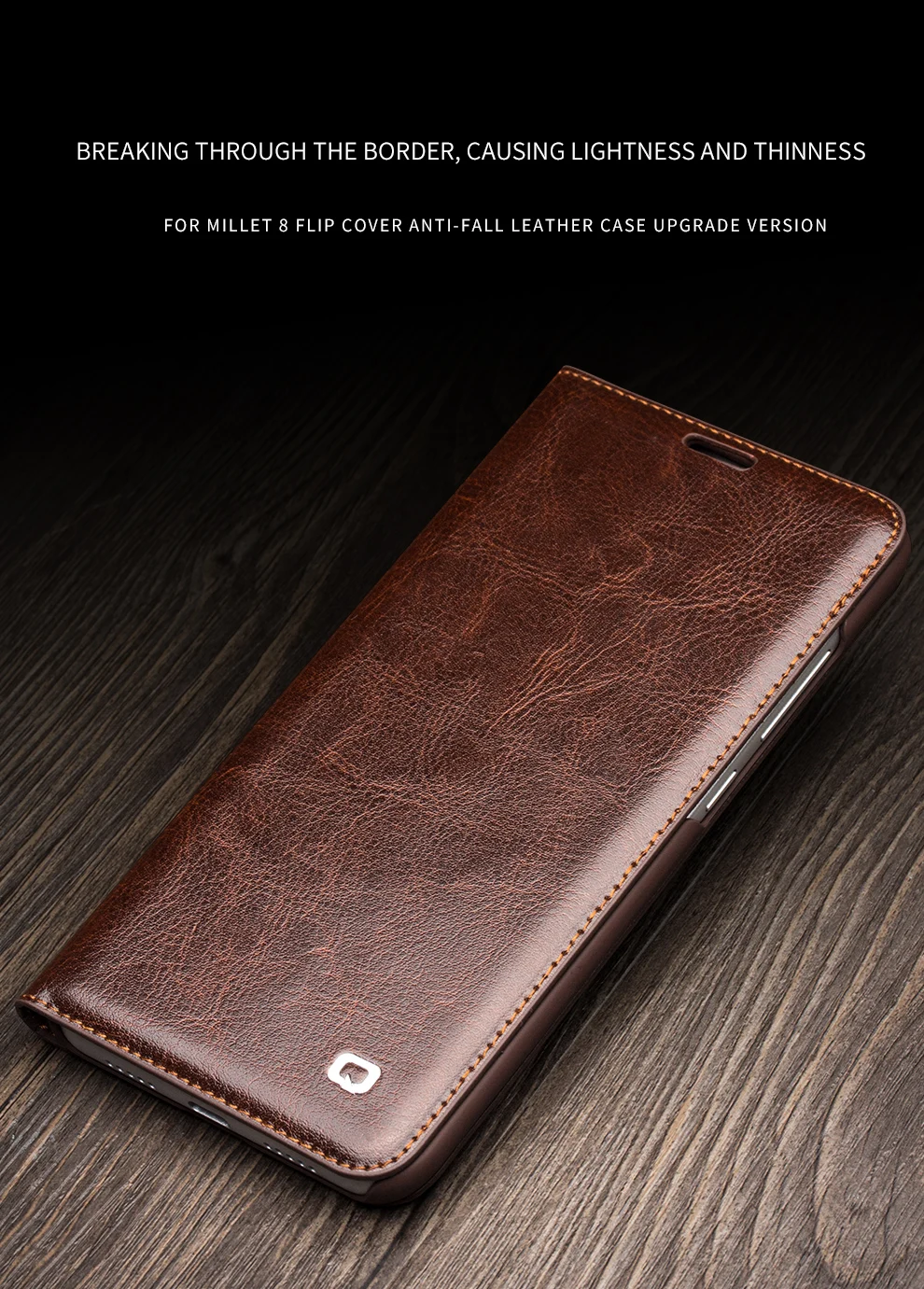 QIALINO Чехол-книжка из натуральной кожи с отделением для карт для Xiaomi mi 8, винтажный Чехол ручной работы с полной защитой для телефона Xiao mi 8 6,21 дюймов