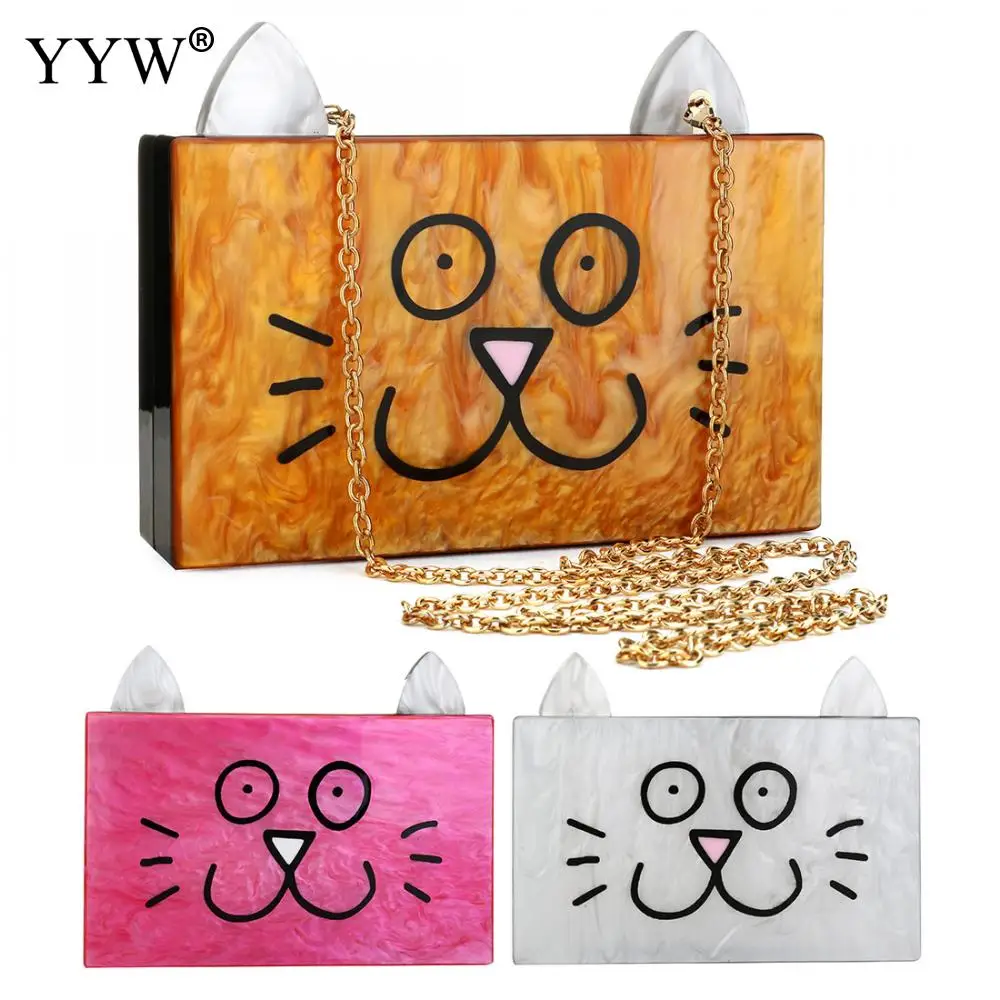 Акриловая модная дизайнерская вечерняя сумка клатч женская на плечо с цепочкой