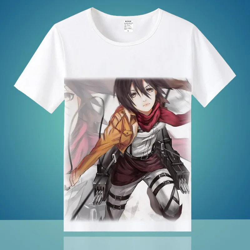 CostumeBuy футболка «атака на Титанов» Shingeki No Kyojin Mikasa Levi, маскарадные футболки, костюмы для мужчин и женщин, футболки с коротким рукавом, топы - Цвет: 13