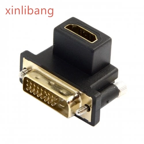 90 градусов вниз угловой DVI папа к HDMI Женский Поворотный адаптер для компьютера и