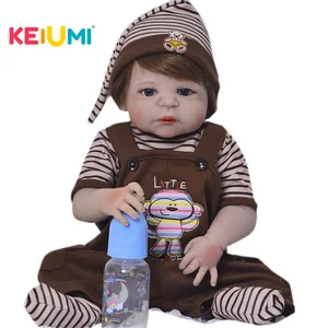 Полностью силиконовые виниловые куклы Новорожденные, 23 дюйма, с магнитной соской, реалистичные куклы Новорожденные, куклы с золотыми волосами для мальчиков, детская игрушка на день рождения
