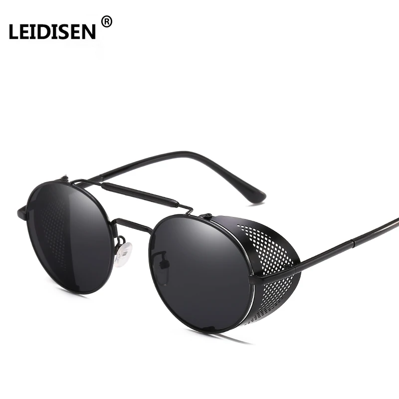 Мужские и женские солнцезащитные очки LEIDISEN круглые дизайнерские в стиле