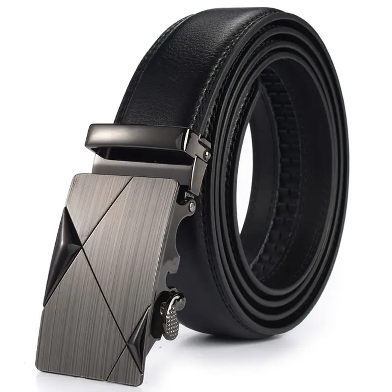 Мужские дизайнерские ремни с автоматической пряжкой официальный однотонный