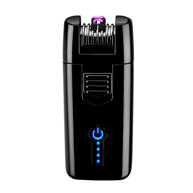 Креативная Зажигалка usb зарядка сенсорная Индукционная двойная дуговая дисплей