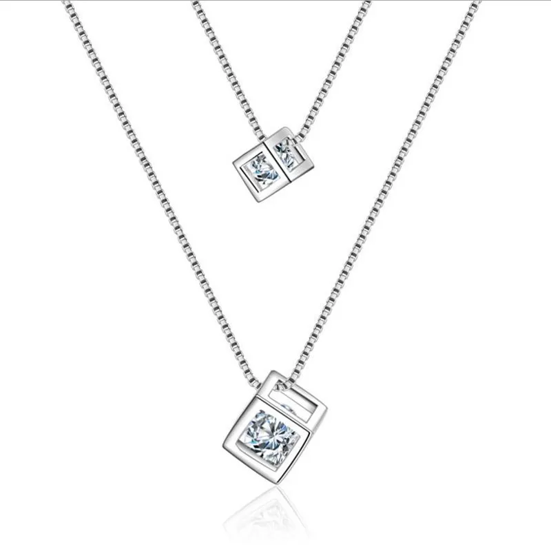 

Ожерелье LUKENI женское из серебра 925 пробы с подвеской-кубиком