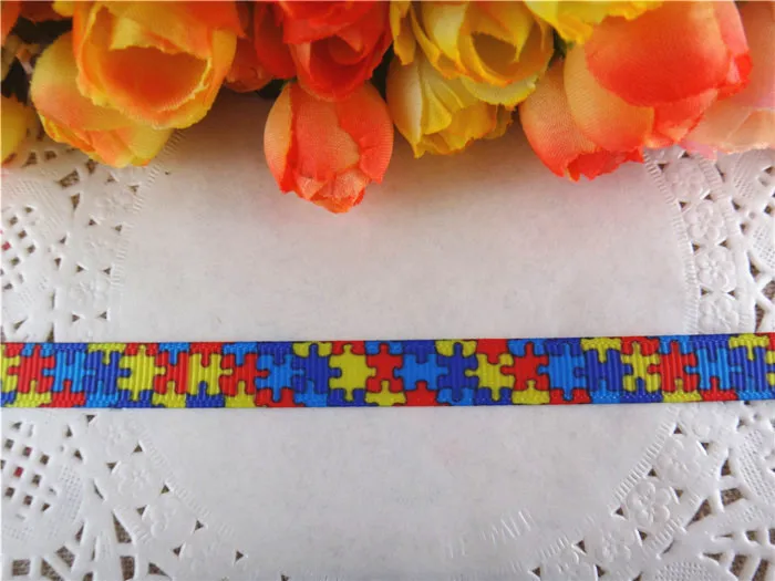 2014 Новое поступление 3/8 ''(9 мм) пазл Спорт печатные grosgrain ленты мультфильм лента
