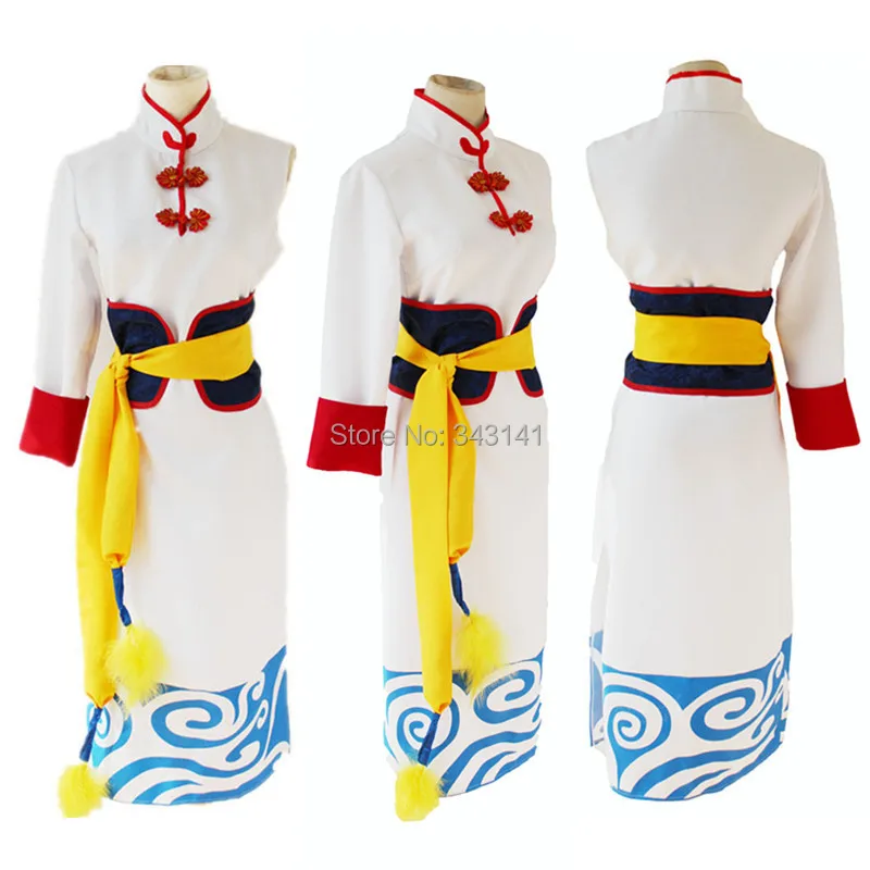 Gintama kagura in filme костюмы для косплея белый Чонсам японское аниме одежда GINTAMA