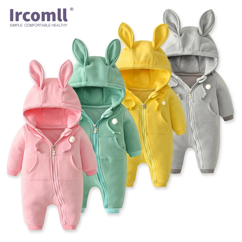 

New 2021 Spring Baby Body Infant Rompers Soft Cotton Hooded Baby Girl Jump Outfits Clothing For Newborn
