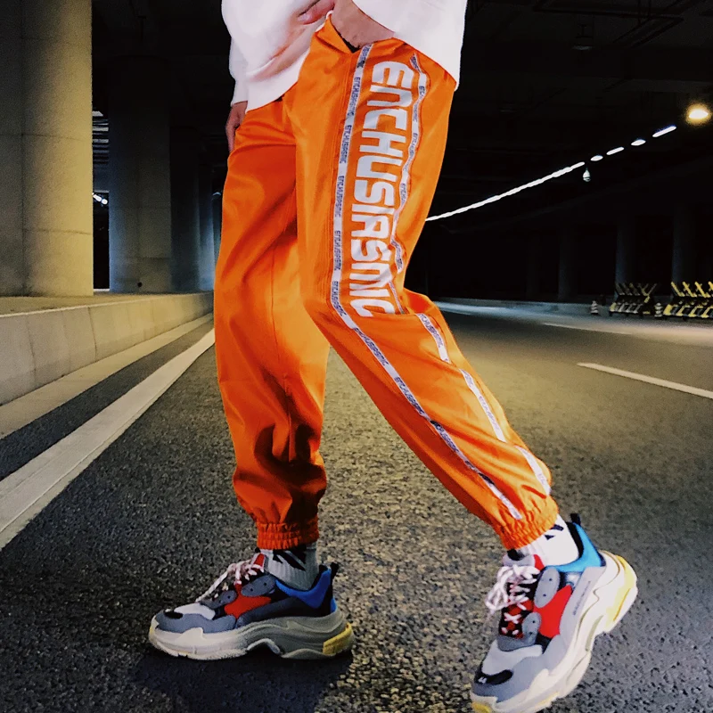 Лоскутные брюки-карго для бега мужские шаровары с цветными блоками повседневные