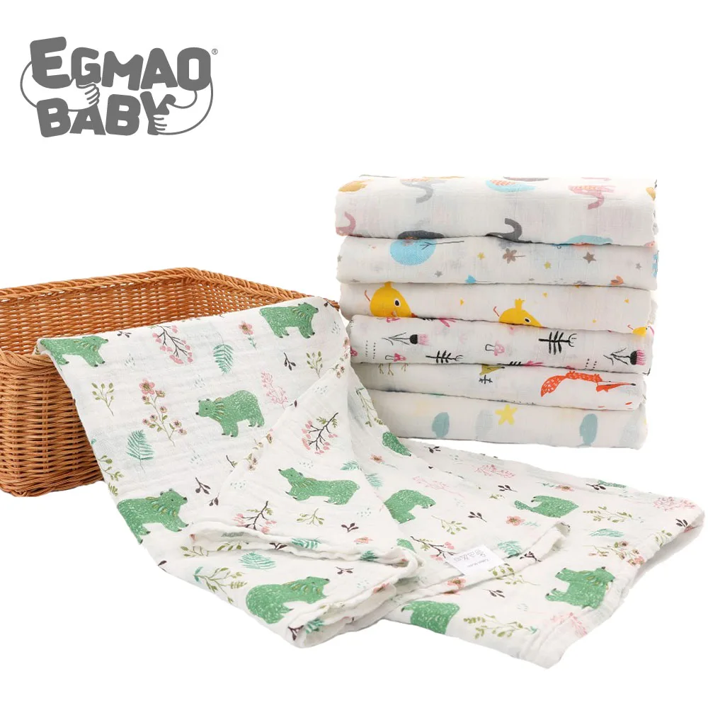 

Muslin Swaddle Blankets 100% Organic Cotton Swaddles for Boys and Girls Soft Swaddling Receiving Sleep Blankets For Newborns