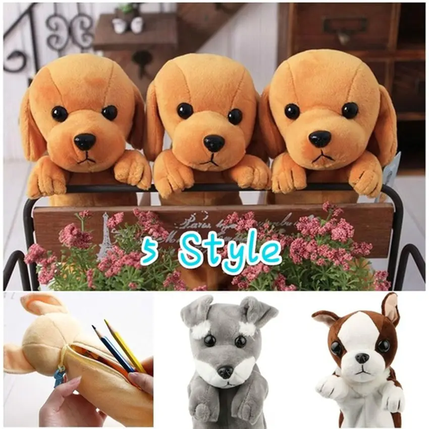 

2019 Kawaii Animal School Stuffed Plush Chihuahua Toy Dogs Bag Papelaria Pencilcase Tools for Children kindergarten Kids