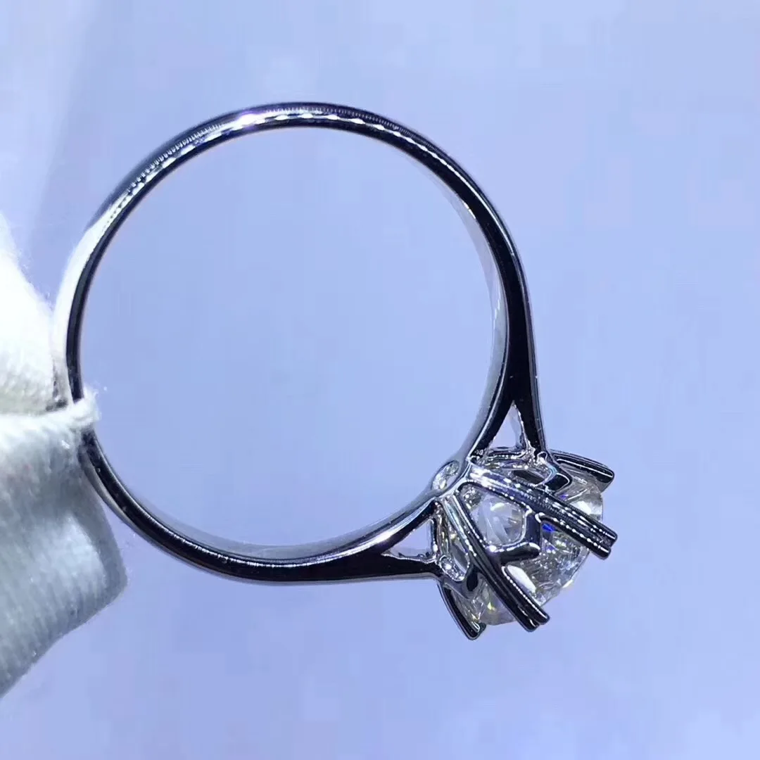 Серебряное кольцо Moissanite 1ct D VVS роскошное свадебное кольцо Moissanite для женщин