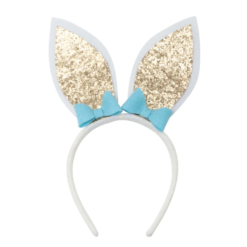 Fashion Bunny Ears Hairband For Baby Girls Easter Headband Glitter Rabbit Head Band Bow Hair Accessories | Детская одежда и обувь
