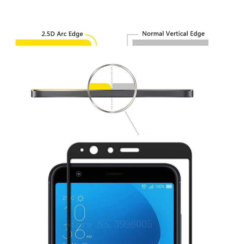 Защитное стекло для Asus Zenfone Max Plus M1 закаленное ZB570TL ZB 570TL X018D X018DC полное