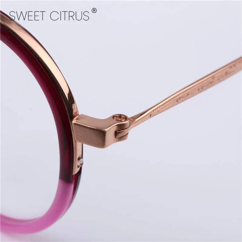 Милые цитрусовые B титановые ретро круглые оптические очки оправа Женская