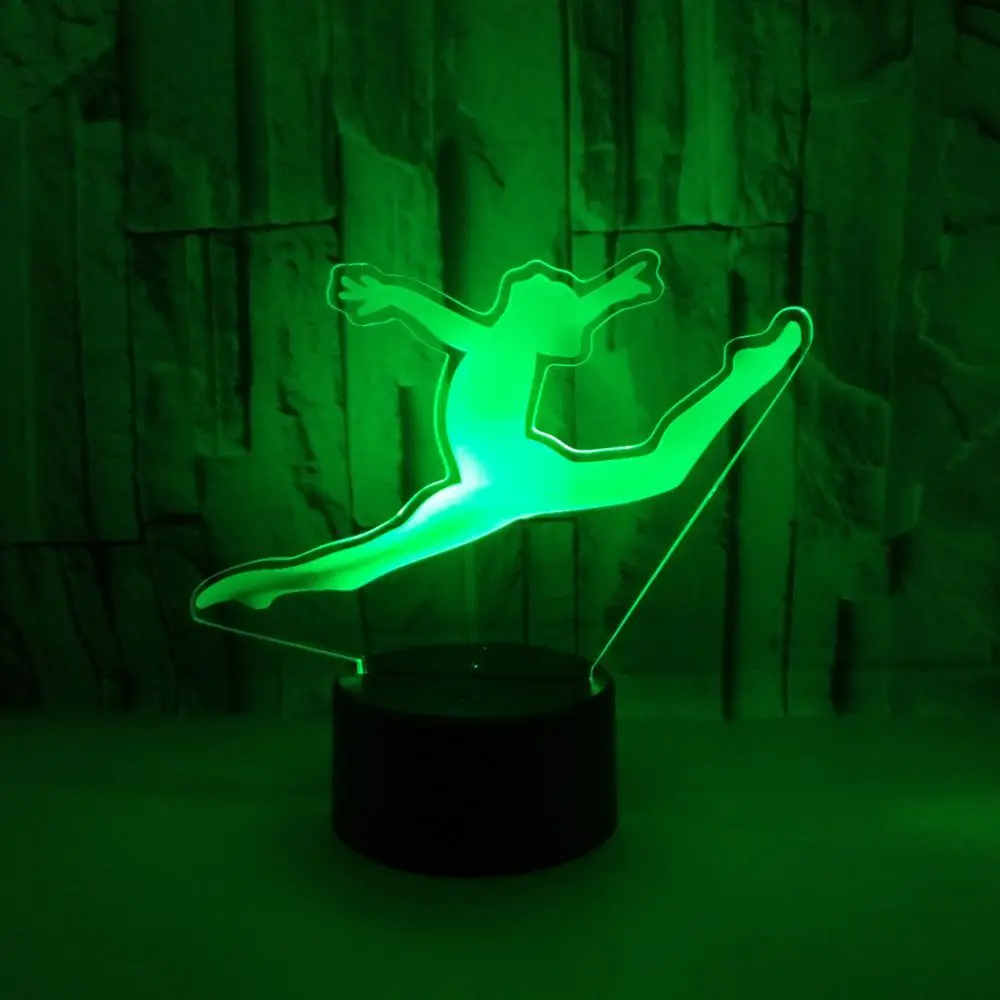

3D Gymnastics Model 7 Color Change Led Night Light Touch Remote Switch USB Table Lamp Baby Sleeping Lighting Room Decor
