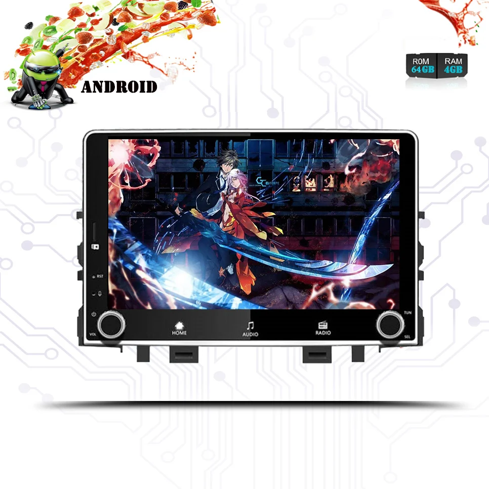 Автомобильный радиоприемник Octa core 3/4G LET 1024*600 android 9 0 4 + 64 для KIA RIO 2017 2018 2019 навигация