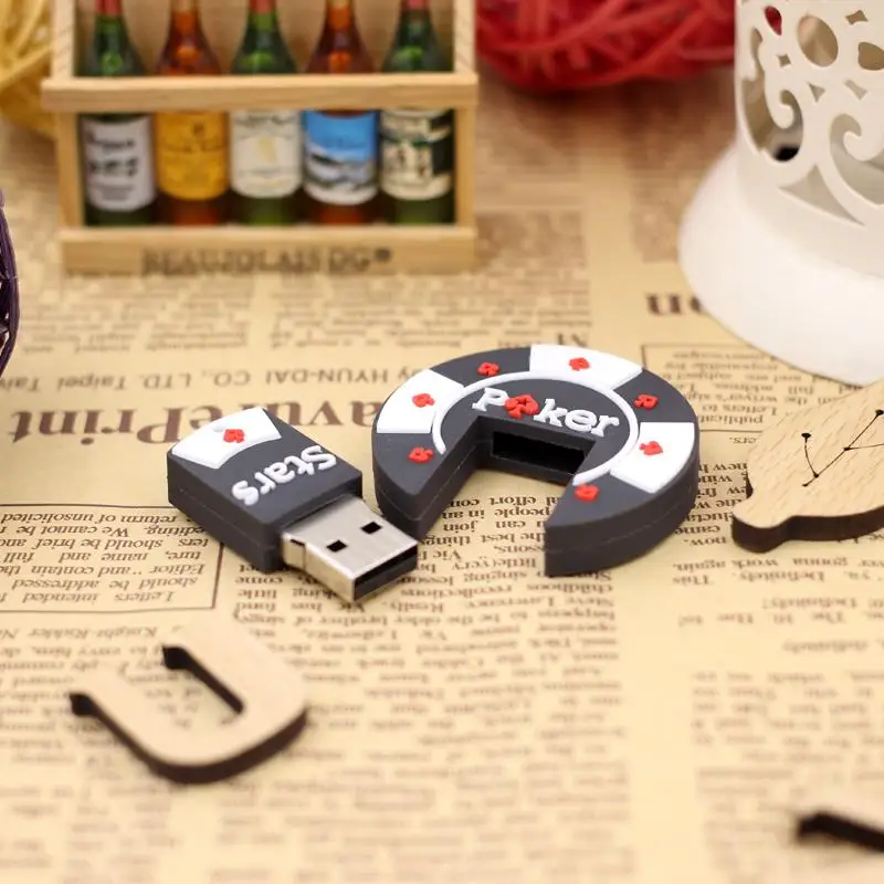 Покер Star usb флэш-накопителя 64 ГБ кремния флешки креативный подарок интерфейсом USB