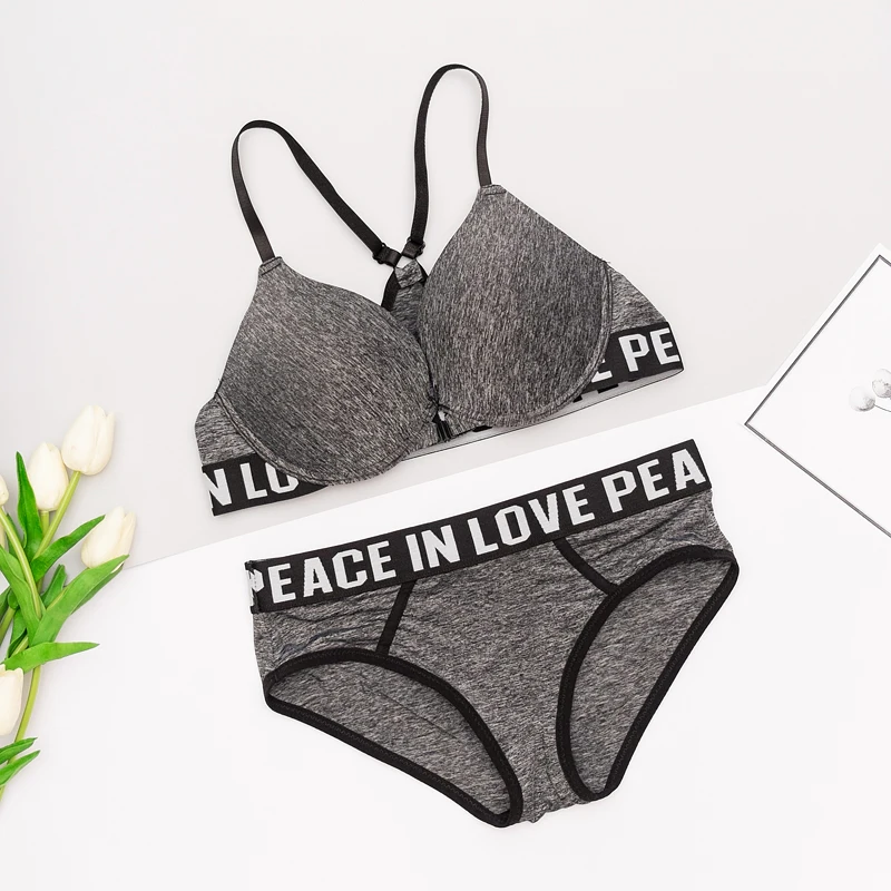 2018 Новое поступление комплект хлопкового нижнего белья бюстгальтер с мягкими