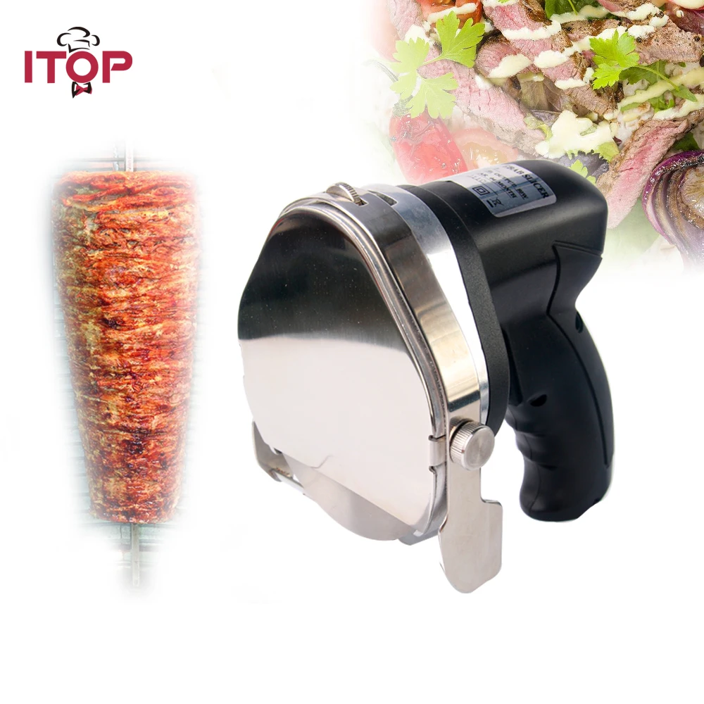 ITOP слайсер для кебаба Электрический шаурмы Gyros нож резки мяса кухонный Экстра