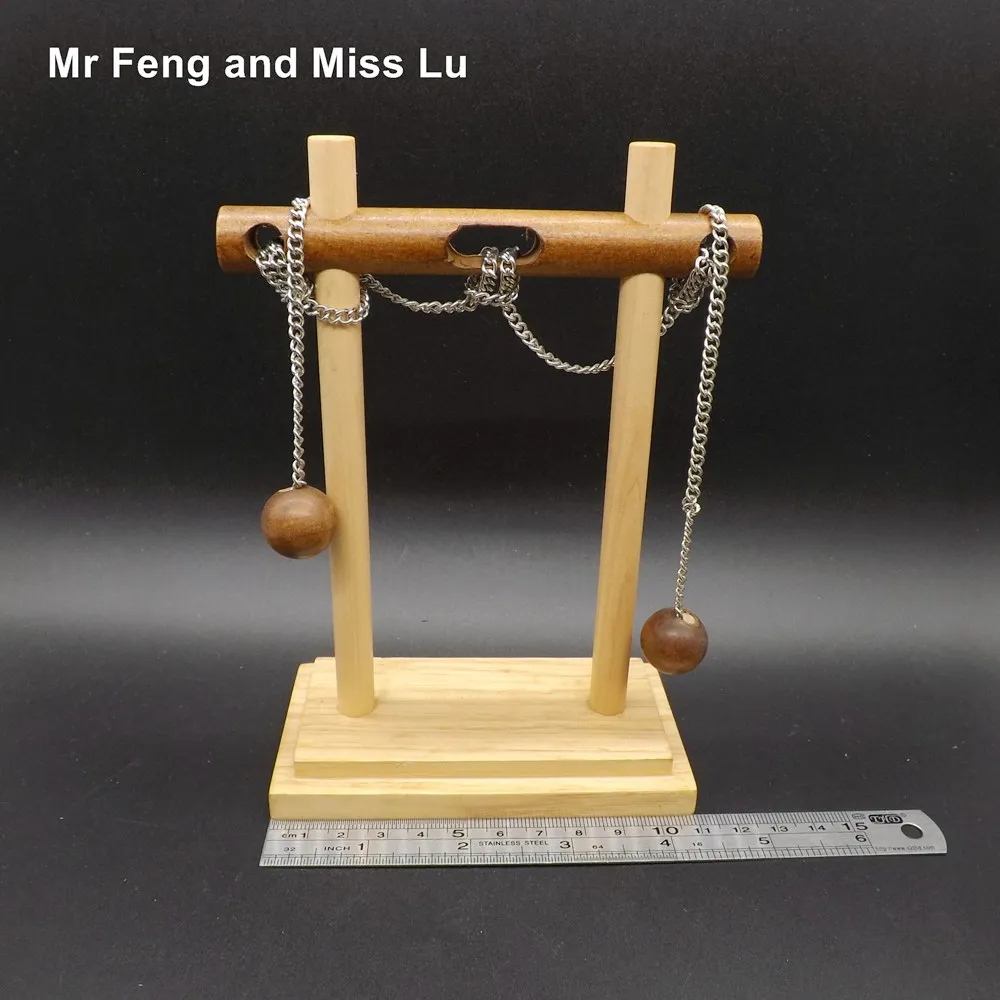 Одиночная цепь 3D деревянная веревочная головоломка IQ магический трюк мозговая