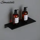 Черные алюминиевые кухонные полки для ванной 30-60 см, полка для хранения душа, настенная угловая корзина, полка для шампуня, зубной щетки