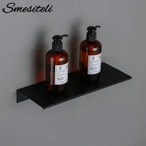 Черные алюминиевые кухонные полки для ванной 30-60 см, полка для хранения душа, настенная угловая корзина, полка для шампуня, зубной щетки