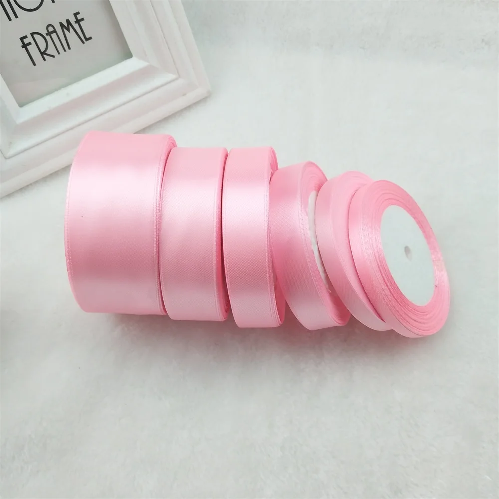 Длинная шелковая атласная розовая лента 22 м украшение для свадьбы вечеринки дома