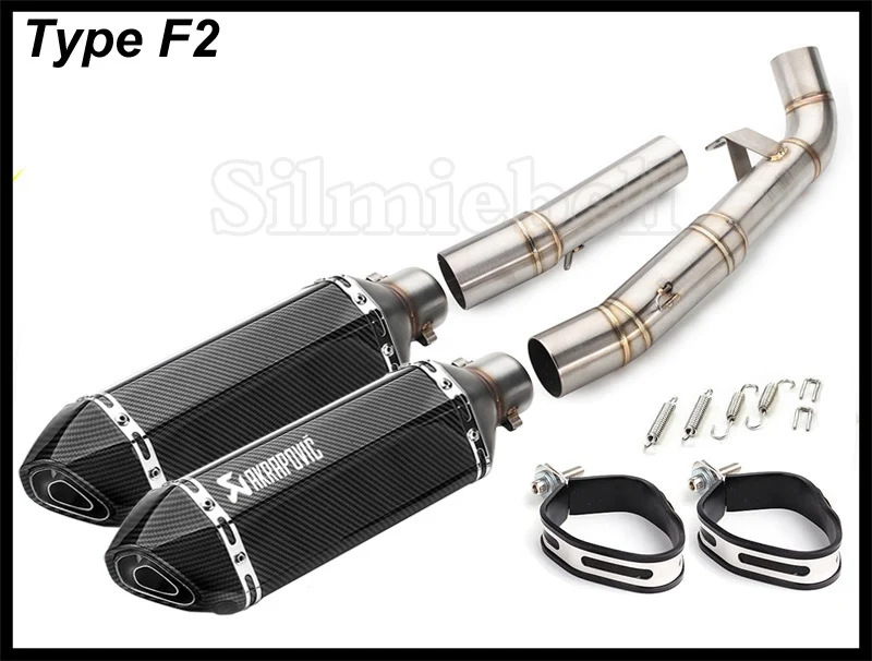 Type F2 Выхлопной побег на мотоцикле Kawasaki Z1000 2007 2008 2009 глушитель выхлопа выхлопной трубы Системы с соединительной трубы - Цвет: Type F2