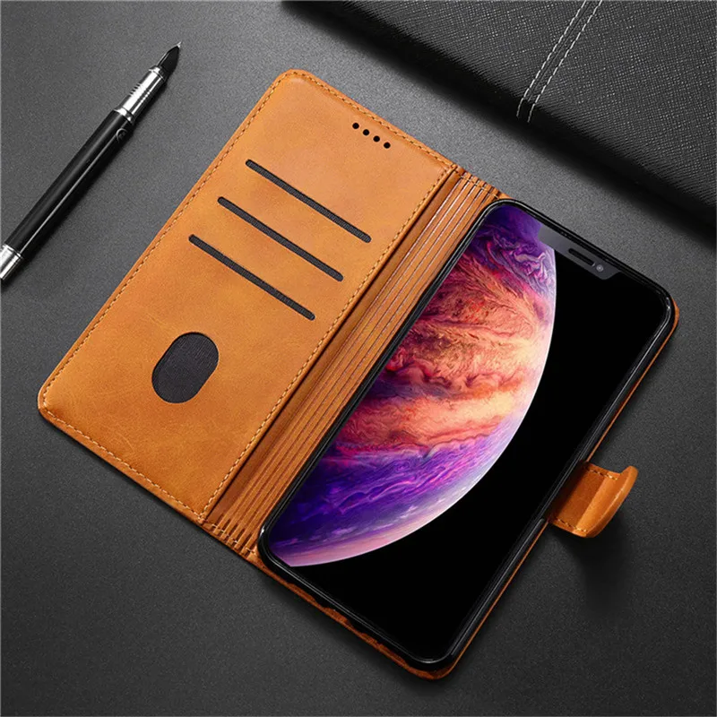 SRHE чехол для Oukitel C15 Pro Чехол Флип кожаный роскошный силиконовый Магнитный кошелек