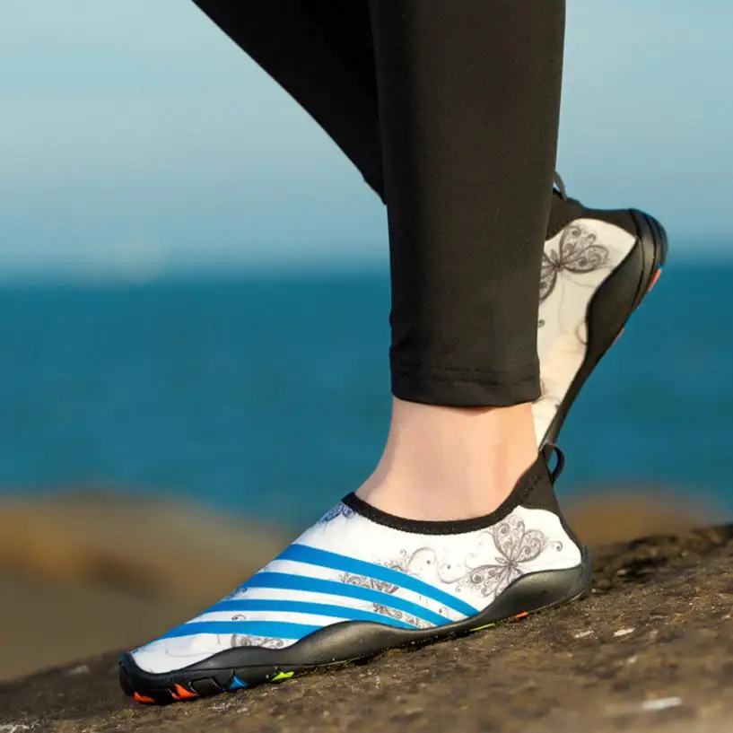 Мужские и женские туфли aqua быстросохнущие для пляжа бассейна плавания серфинга