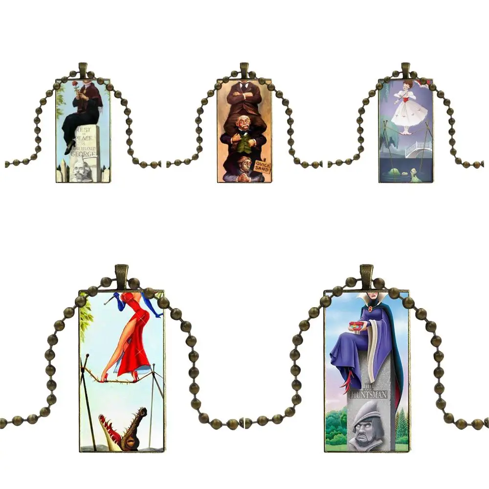 EJ glaze стеклянное колье с кабошоном прямоугольное ожерелье бронзовое ювелирное