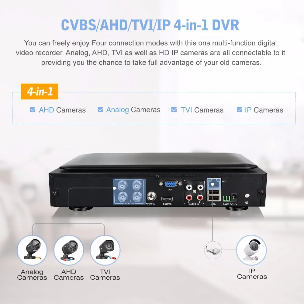 SANNCE 1080N HDMI 4CH DVR 1200TVL 720P HD наружная камера видеонаблюдения системы безопасности