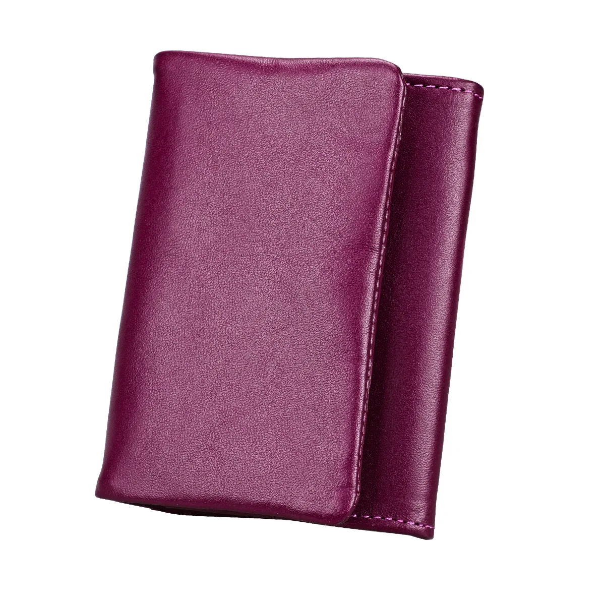 purple Кошельки для монет, женские кошельки из натуральной кожи, мини-кошелек, маленький мешочек для монет, сумка на застежке и молнии, держатель для карт, карманный мужской короткий кошелек, Новинка - Цвет: purple