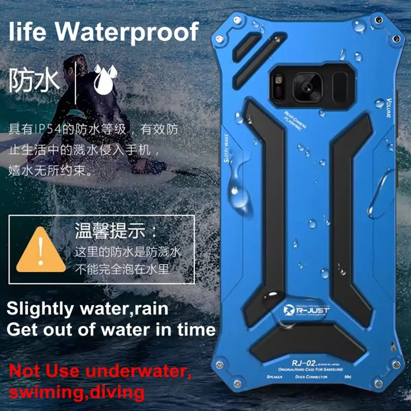 Брендовый R-JUST роскошный водонепроницаемый противоударный металлический