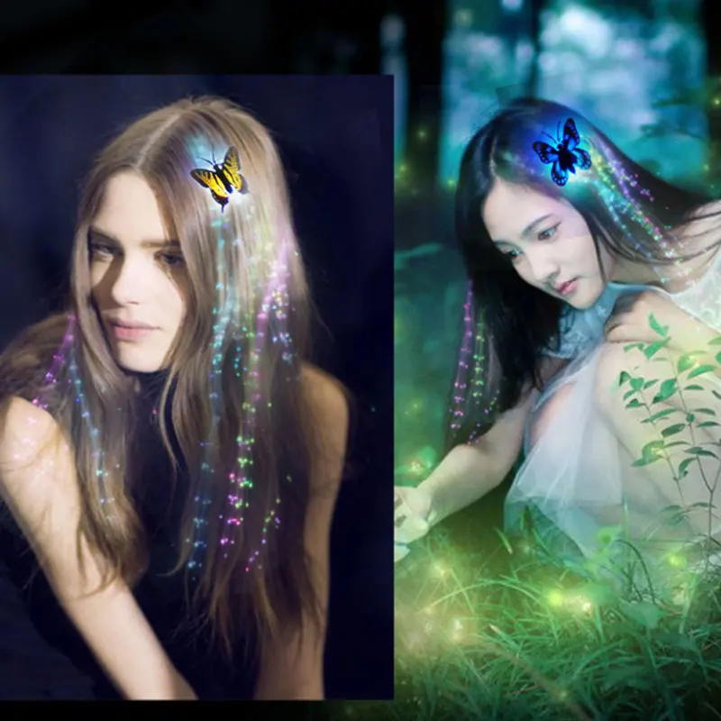 Новинка 2018 светодиодная цветная бабочка светящаяся тесьма для волос вспышка