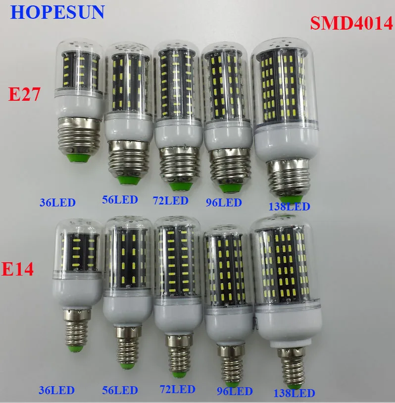 4014 Bombillas Светодиодная лампа от 36 до 138LED E27 220V кукурузный свет лампада свеча Ampoule Luz