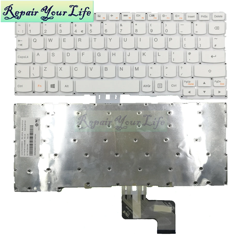 Белая клавиатура для ноутбука Lenovo Yoga 3 11 Yoga3 300S-11IBR 300S-11IBY 700-11ISK Flex SN20M63319 1204-01904 |