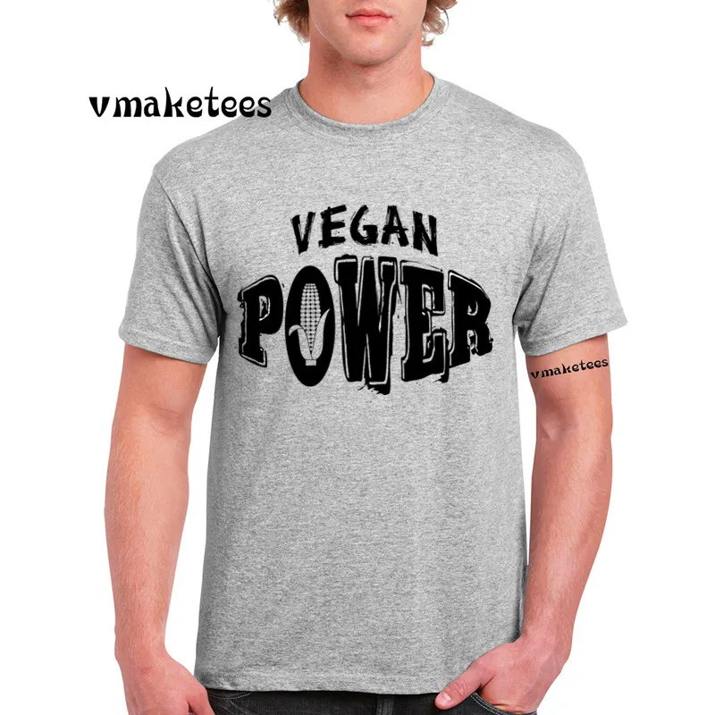 Принт Vegan power GREEN Вегетарианская Футболка &quotовощи&quot короткая футболка для мужчин