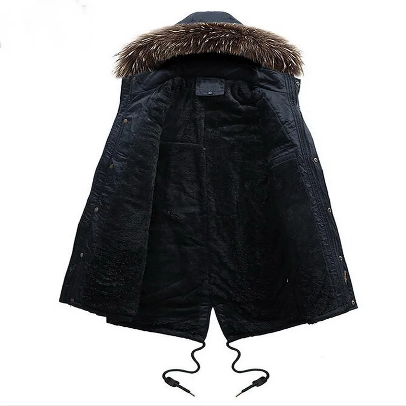 Warm Men Padded Parka Cotton Coat Winter Hooded Jacket Mens Personality Large Coat Thick Warm Windproof Parkas Male