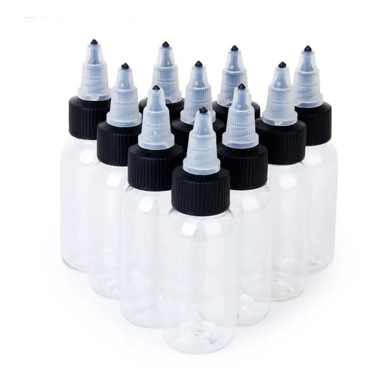

Durable 30ml Tattoo Pigment Ink Bottles Twist Cap Empty Plastic Transparent Tattoos Ink Pigment Clear Bottle Supplies Tools
