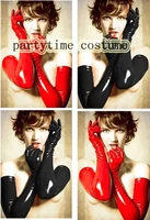 free shipping sexy gloves womens adult wet look latex pvc leather fetish gloves costume accessory 2 colors gloves