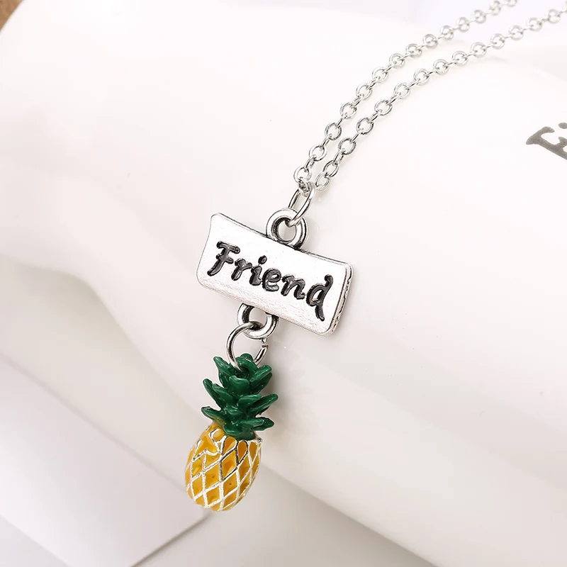 2 шт./компл. ожерелье с ананасом и фруктами для дружбы подвеской девочек
