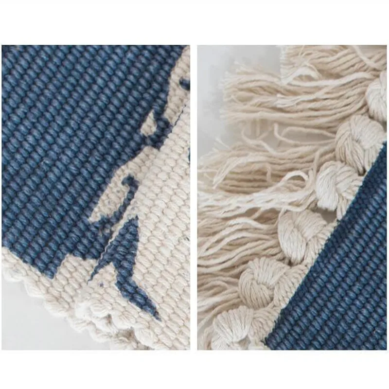 Ковер в скандинавском стиле, хлопок, с кисточками, 60x130 см, ковер для спальни, покрывало, простой современный коврик, стол, Ruuner, кухонный коврик, украшение дома