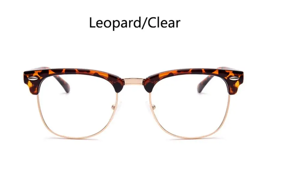leopard clear Леопардовые очки компьютерные очки женские роскошные Фирменная оптическая оправа заклепки дизайнерские очки Квадратные солнцезащитные очки унисекс прозрачные линзы - Цвет оправы: leopard clear