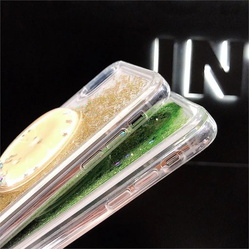 Жидкий зыбучий песок фрукты Клубника арбуз чехол для телефона iphone 6 S 7 8 Plus X XR XS