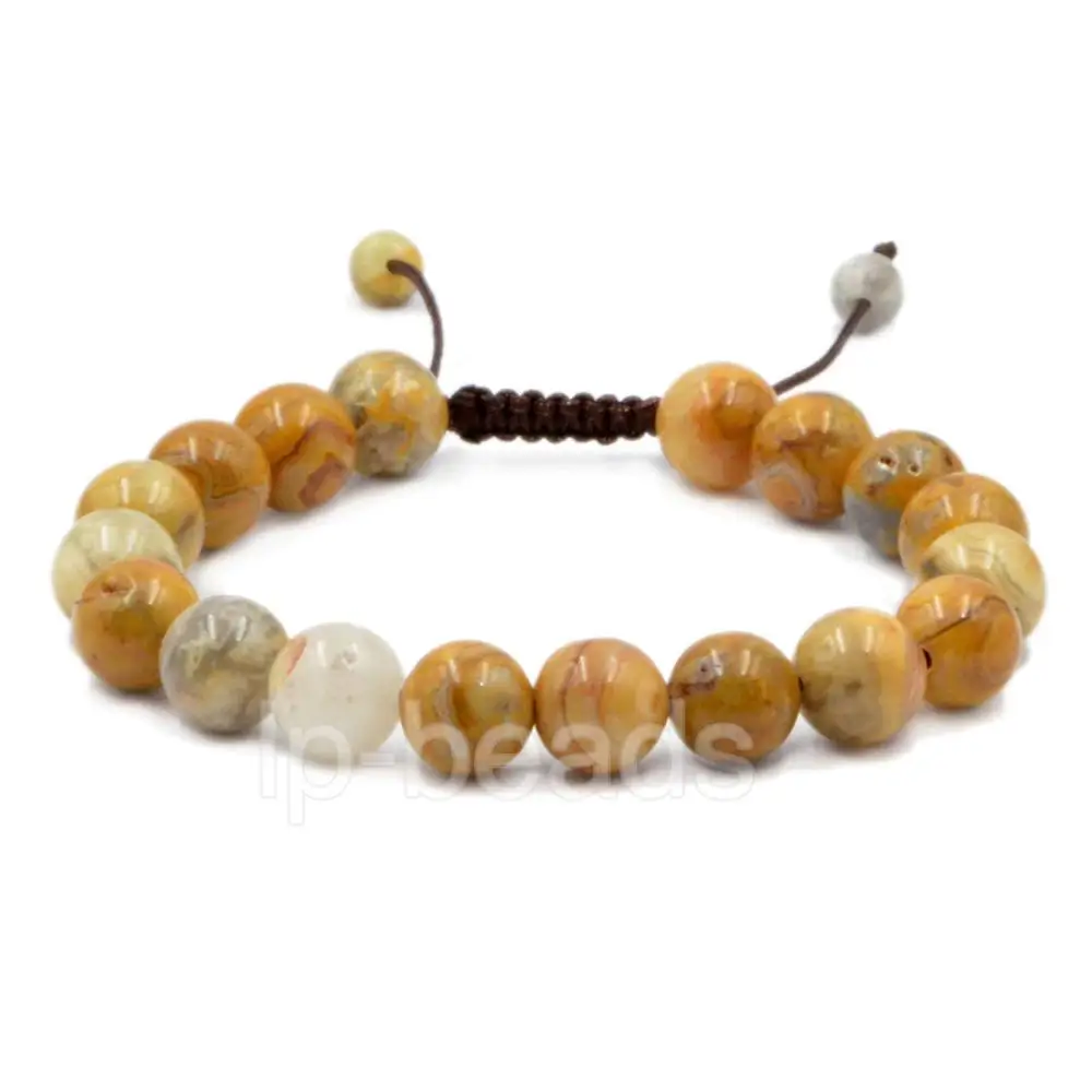 Crazy Lace Agate 10 мм природных драгоценных камней плетеный браслет 3 шт./лот Для Мужчин's Женская Мода Макраме бисер регулируемый - Окраска металла: Crazy Lace Agate