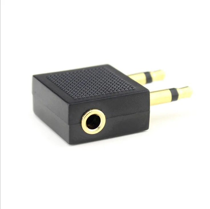 2Pcs Golden Plated 3.5mm Male To Female Jack Socket Audio Adapter Airplane Airline Flight Headphone | Электроника